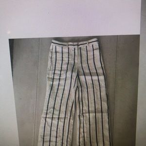 Theory Linen striped pants